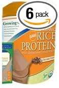 Growing Naturals Organic Rice Protein Chocolate Power - 1 lb (6 Pack)