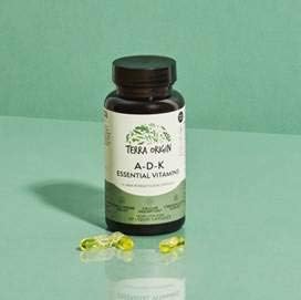 TERRA ORIGIN ADK Essential Vitamin Supplement | 60 Liquid Capsules | High Potency Vitamin A D 5000 IU K1 and K2 | Non GMO Gluten Free Vegan Made in USA