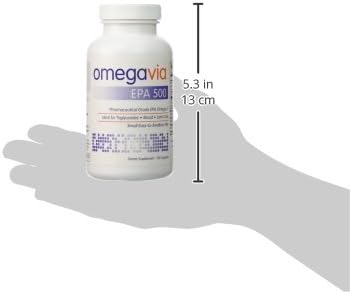 OmegaVia EPA 500 Purified Omega-3 Fish Oil Supplement 500 mg EPA in Triglyceride Form Burpless Fish Oil Non-GMO Gluten-Free IFOS 5-Star 120 Softgels