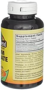 Nature's Blend Calcium Carbonate with Vitamin D3 100 Tablets (Pack of 6)