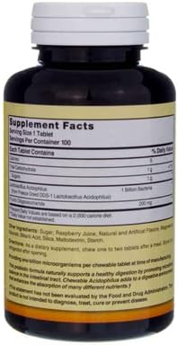 Nature's Blend Acidophilus Chewable Raspberry Flavor - 100 Tablets Pack of 5