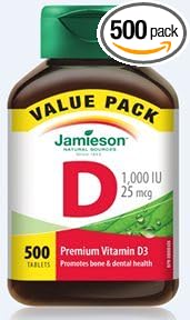 Jamieson Vitamin D 1000IU Value Pack 500 tabs