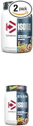 Dymatize Bundle ISO100 Hydrolyzed Protein Powder in Fruity Pebbles &amp Cocoa Pebbles Flavors 20 Servings per Tub