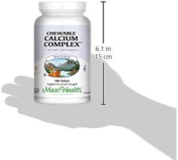 Maxi Health Chewable Calcium Complex – Vanilla Flavor Vitamin D3 and Magnesium Chewables to Help Support Bones – Kosher Magnesium and Calcium Supplement for Women and Men (180 Count)