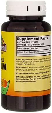 Nature's Blend Oyster Shell Calcium 500 mg Tablets - 100 ct Pack of 4