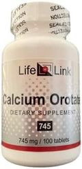 LifeLink's Calcium Orotate | 745 mg x 100 Tablets | Bone Health Cardiovascular Support | Gluten Free &amp Non-GMO | Made in The USA