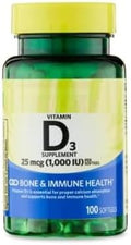 SEDLAV Vitamin D3 Bone &amp Immune Health Dietary Supplement Softgels 25 Mcg 100 Count Sticker Designed for Consistent Wellness Routines and Structured Scheduling