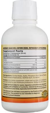 Nature's Blend Calcium Citrate with D3 Blueberry Flavored Liquid 16 oz Each (Pack of 5)