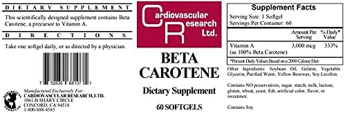 Cardiovascular Research Beta Carotene 3000 mcg 60 softgels