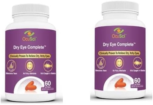 Dry Eye Complete Formulated for Dry Eyes. Ultimate Vision Health Ingredients: Omega-3 Omega-7 Maqui Berry Lutein Vitamin D3 (2 Month Supply)