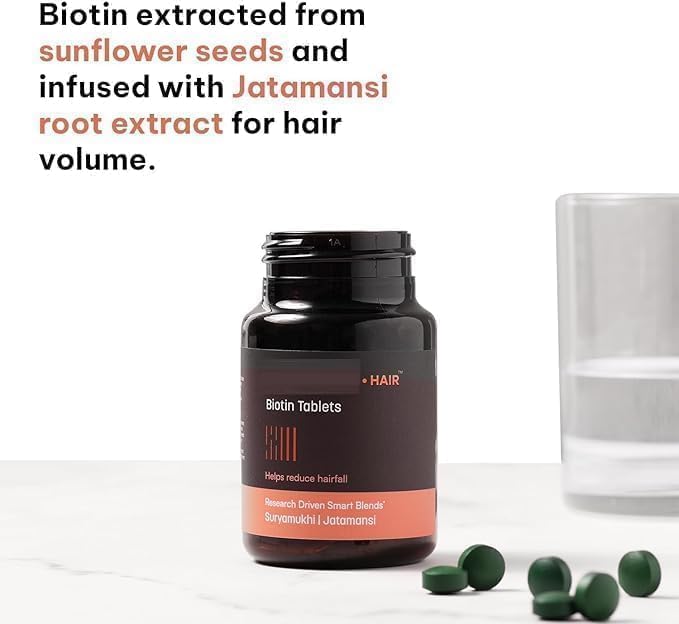 SS Biotin (90 Tablets) Supplement for Hair Growth | Strong Hair and Glowing Skin Fights Nail Brittleness