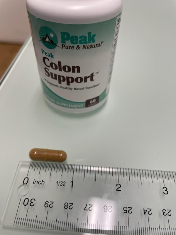 Peak Pure &amp Natural Colon Support - Colon Cleanse and Detox Supplement for Digestive Health - Gut Health Support with Inulin and Senna Leaf Extracts - with Fiber Prebiotics and Probiotics - 1 Pa