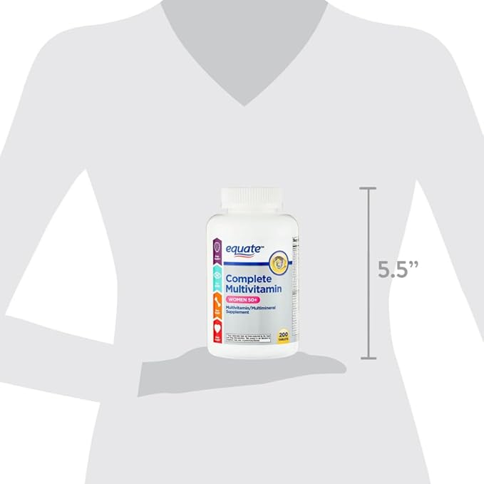 Equate Complete Multivitamin for Women 50+ Daily Multimineral Supplement Tablets 200 Count Sticker