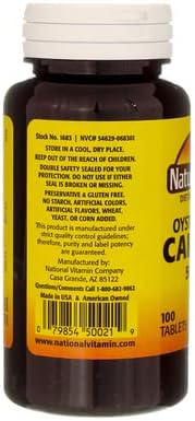 Nature's Blend Oyster Shell Calcium 500 mg Tablets - 100 ct Pack of 4