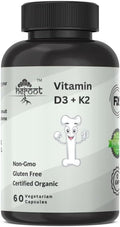 Vitamin K2 (MK7) with D3 Extra Strength Supplement Non-GMO Formula 5000IU (125 mcg) Vitamin D3 &amp 90 mcg Vitamin K2 MK-7 Easy to Swallow Vitamin D &amp K Complex (120 Capsules)