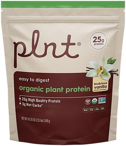 Organic Plant Protein Powder a Vanilla a 2.51 lbs./30 Servings