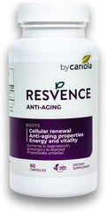 Resvence Resveratrol Supplement Capsules - Antioxidant - Boost Immune System - Energy &amp Vitality - Cellular Renewal - Supports General Wellbeing - Resveratrol - Camu Camu - 60 Caps