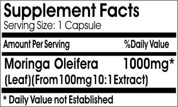 Moringa Oleifera Extract 1000mg ~ 180 Capsules - No Additives ~ Naturetition Supplements