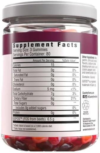 Exquisite Fiber Gummies for Digestive Health 240 Count Sugar Free