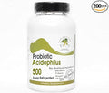 Probiotic Acidophilus - 500 Million Live Active Cultures - Keep Refrigerated ~ 200 Capsules - No Additives ~ Naturetition Supplements