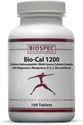 BIOSPEC NUTRITIONALS Bio-Cal 1200 – Superior Bone Support Complex w/MCHA Vitamin D3 Vitamin K2 (MK-7) Magnesium Zinc and Other Nutrients