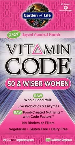 Garden of Life Multivitamin for Men &amp Multivitamin for Women - Vitamin Code 50 &amp Wiser Women's Raw Whole Food Vitamin Supplement
