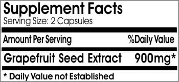 Grapefruit Seed Extract 900mg // 200 Capsules // Pure // by PureControl Supplements