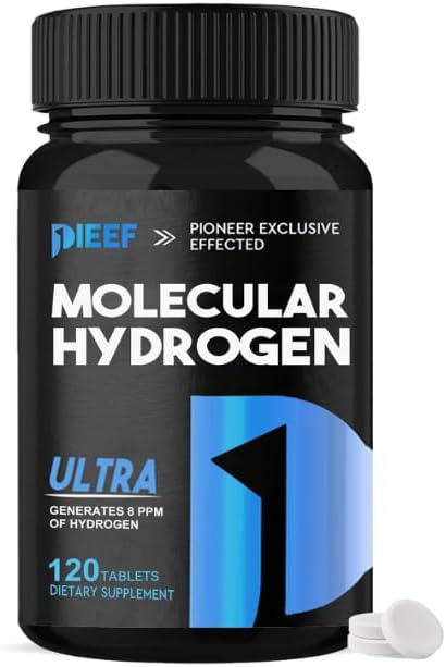 Hydrogen Water Tablets 120 Tablets Fast-Dissolving H2 Molecular Hydrogen with Magnesium Supplements Supports Brain Health Energy and Cognitive Function Non-GMO Gluten-Free &amp Vegan