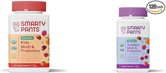 SmartyPants Organic Kids Multivitamin Gummies: Probiotics &amp Organic Toddler Multivitamin Gummies: Probiotics