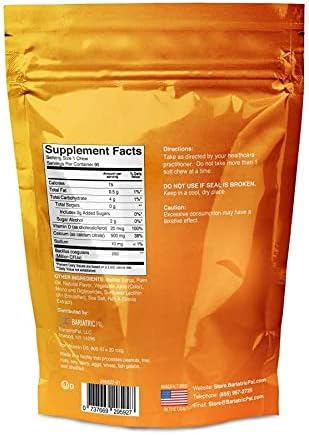BariatricPal Sugar-Free Calcium Citrate Soft Chews 500mg with Probiotics - Fruit Flavored Variety Pack