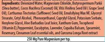 Magnesium Cream for Headache Migraines Muscle Soreness Cramps Relief with Shea Butter Coconut Oil Aloe Vitamin E - Magnesium Cream for Calm &amp Relaxation - Peperminty Scent - 4fl oz - USA Mad