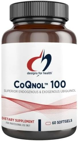 Designs for Health CoQnol 100mg - CoQ10 Ubiquinol with Superior Bioavailability + Exclusive Absorption Technology - Double CoenzymeQ10 Boost with GG - Heart Healthy Aging + Cell Support (60 Softgels)