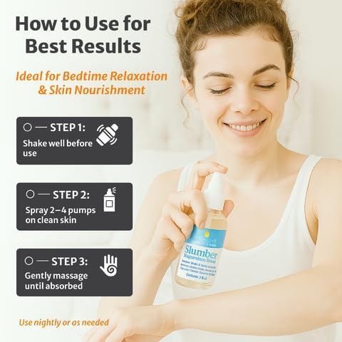 True Love Slumber Magnesium Boost | Essential Oil Aromatherapy Spray with Lavender &amp Chamomile | Pure Magnesium Spray for Feet | Magnesium &amp Trace Minerals for Relaxation &amp Mood Enhancemen