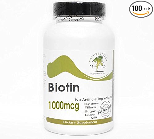 Biotin 1000mcg ~ 100 Capsules - No Additives ~ Naturetition Supplements