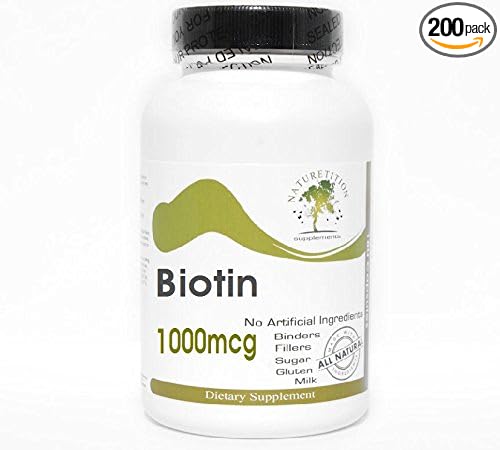 Biotin 1000mcg ~ 200 Capsules - No Additives ~ Naturetition Supplements