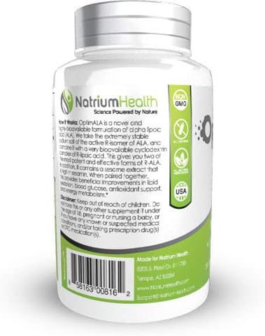 OptimALA Capsules | Optimized Alpha Lipoic Acid Capsules | 60 Count