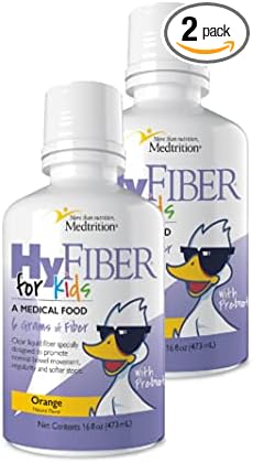 Medtrition HyFiber Liquid Fiber for Kids in Only One Tablespoon Supports Regularity and Softer Stools FOS Prebiotics for Gut Health 6 Grams of Fiber 32 Servings per Bottle 16 Fl Oz (Pack of 2)