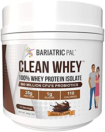 BariatricPal Clean Whey Protein (25g) with Probiotics (15 Servings) (Chocolate)