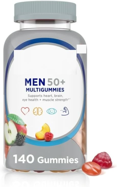 SEDLAV Multigummies Mens 50 Plus Gummy Multivitamin with Vitamin A B C D &amp E Assorted Fruit 140 Count Sticker