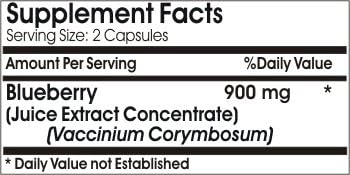 Blueberry Juice Extract Concentrate 900mg // 100 Capsules // Pure // by PureControl Supplements