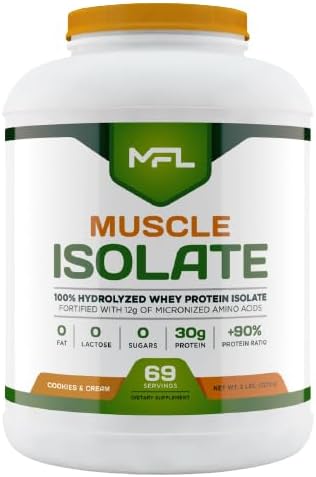 MFL 100% Pure Isolate Protein 5 lbs l 30g of Protein l 12g Amino Acids l Keto Friendly l Low Carbs | 69 Servings
