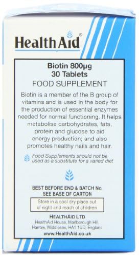 HealthAid Biotin 800g - 30 Tablets