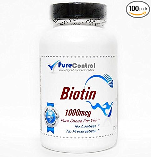 Biotin 1000mcg // 100 Capsules // Pure // by PureControl Supplements