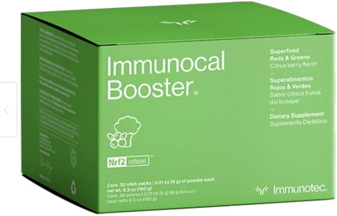 Immunocal Supplement Pack of 2 – 1 Regular and 1 Booster – Whey Protein Isolate and Glutathione Precursor – Includes 50+ Fruits and Vegetables – 30 Servings Each