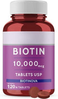 Biotin 10000mcg | Tablets for Hair Growth | Biotin Supplement for Hair Skin and Nails | Hair Vitamins for Men &amp Women | 120 Tablets