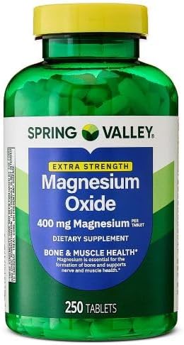 H4U - Spring Valley Magnesium Dietary Supplement Tablets for Bone and Muscle Health 400 mg 250 Count
