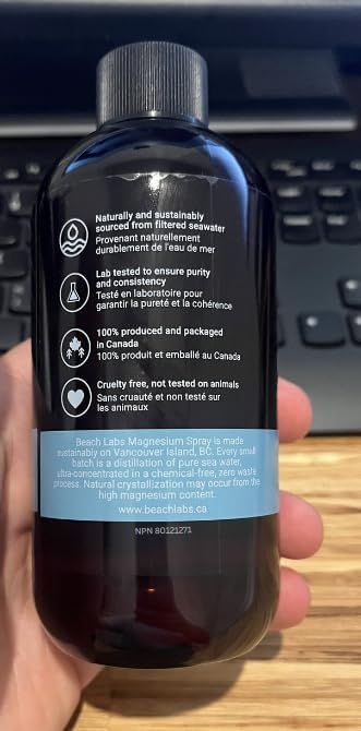 Magnesium Spray (2-Pack) - Ocean Sourced &amp 100% Canadian Made | Magnesium Spray for Feet and Body | Pure Concentrated Seawater with Synergistic Trace Minerals for Wellness | (8 oz)