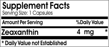 Zeaxanthin 4mg // 100 Capsules // Pure // by PureControl Supplements