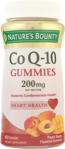 Nature's Bounty CoQ10 GummiesSupports Heart HealthCoQ10 200mgPeach Mango Flavor60 Count (Pack of 3)