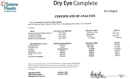 Dry Eye Complete. Formulated for Dry Eyes 1344mg Omega-3 6.6mg Lutein 1000 D3 per dose!. Only $28 per Month FREE Shipping